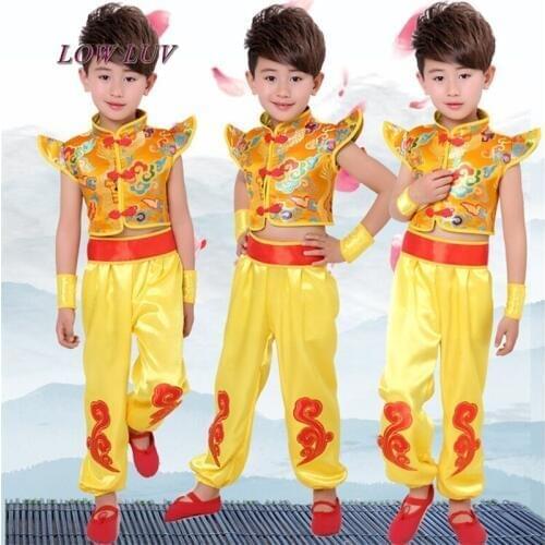 Children 's performance costumes Chinese wind martial arts performance clothing kindergarten drums dance dress