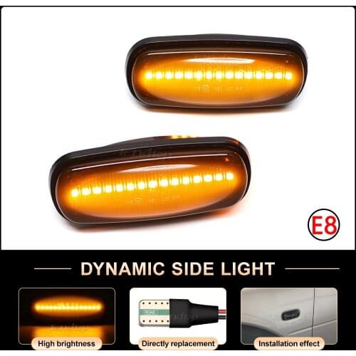 LED Flashing Dynamic Side Marker Lamp Turn Signal Lights For Land Rover Discovery 2 1999-2004 Defender Freelander 1 2002-2005