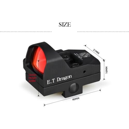 E.T.Dragon Tactical hunting accessories airsoft sight red dot sites reflex sight shockproof Mini Red dot Sight GZ2-0131