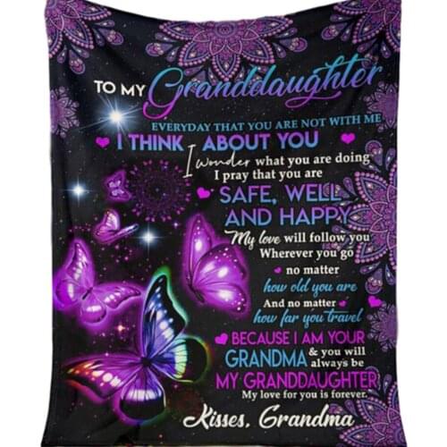 Message Letter Flannel Blanket Gift To My Granddaughter Letter Comfortable Wrap Blanket Perfect Letter Blanket German Blanket