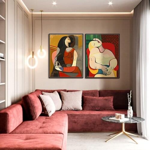 Picasso oil painting dream HandPainted Picasso Abstract Oil Painting On Canvas Famous artwrok Wall Art painting For Living Room