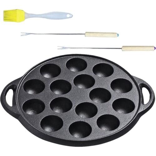 1 set of Meatball Pot Thick Frying Pot Iron Frying Pan Casting Snail Pan for Restaurant Kitchen