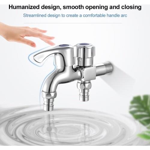 Washing Machine Tap Wall Mount Chrome Finished Small Tap Decorative Double Garden Faucet Double Using Bibcock Taps Dropshipping