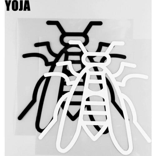 YOJA 16.1×16.3CM The Handsome Wasp Vinyl Decal Cartoon Animals Car Stickers Pattern Black/Silver 19C-0220