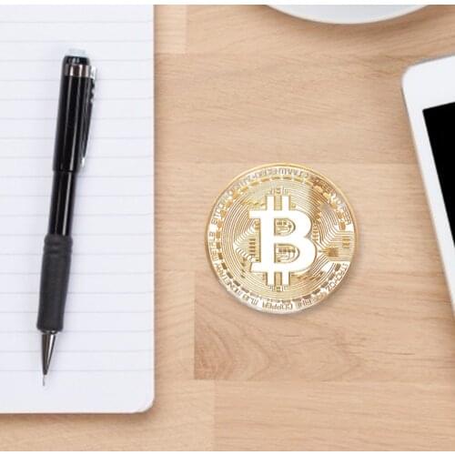 Creative Souvenir Gold Plated Bitcoin Coin Collectible Great Gift Bit Coin Art Collection Physical Gold Commemorative Coin