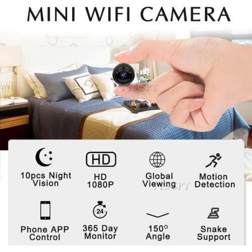 Wifi Mini Camera HD 1080P Video Audio Recorder 10pcs IR Night Vision Motion Sensor Micro Cam Camcorder Support hidden TF Card