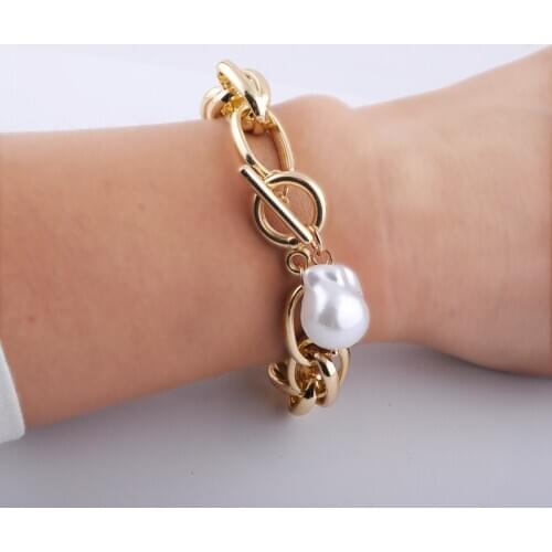 Fashion Simple Pearl Pendant Wild Bracelets For Women Trendy Charm Bangles Girl Gift Jewelry Accessories
