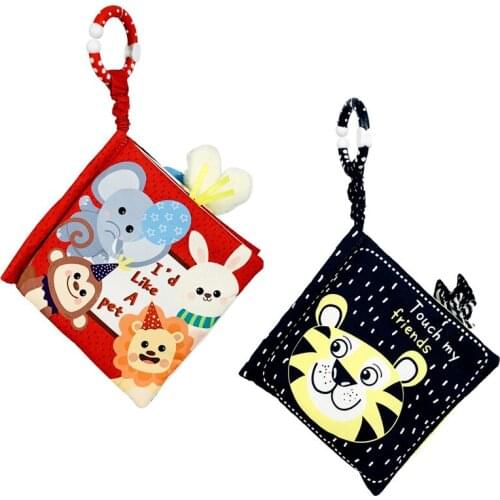 Soft Newborn Toys Cute Cartoon Animals Baby Cloth Books Black/White Cognition Educational Baby Toys For 0-12 Months Kids Gifts