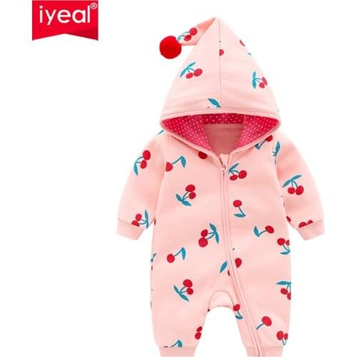 IYEAL Newest Baby Clothing Newborns Body Suit High Quality Soft Cotton Jumpsuit Baby Romper Hooded Warm Cotton Infant Overalls