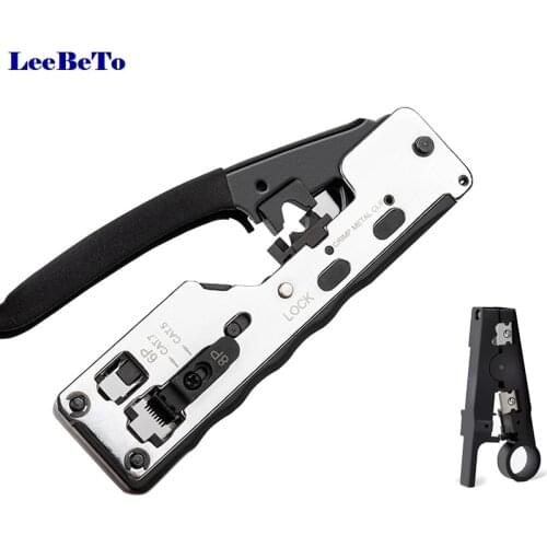 Black Network Rj45 Tool Telecom Crimping Crimper For Rj45 Cat7 Cat6A Cat6 Cat5 Rj11 Rj12 Modular Plugs Metal Clips Pliers Tools
