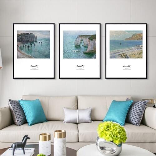 Nordic Style Beach Landscape House Forest Tree Mountain Snow Living Room Decoration Painting Canvas Wall Picture Printing Poster