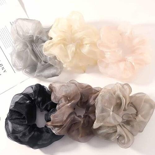 Oversized Scrunchies Organza Hair Ties Elastic Hair Band Women Girs Ponytail Holder Fashion Hair Ropes Headband Hair Accessories
