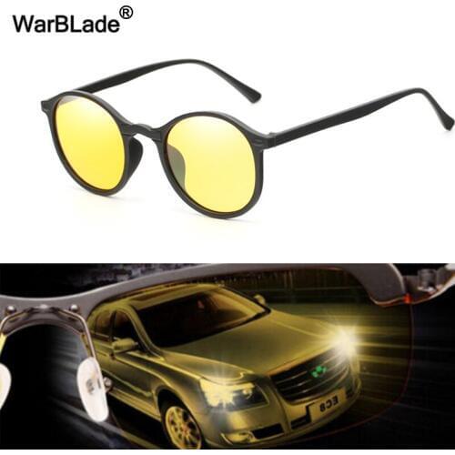 WarBLade Women Men Polarized Sunglasses Round Small Night Vision Sun Glasses Anti-glare Night Driving Goggle UV400 Eyewear Gafas
