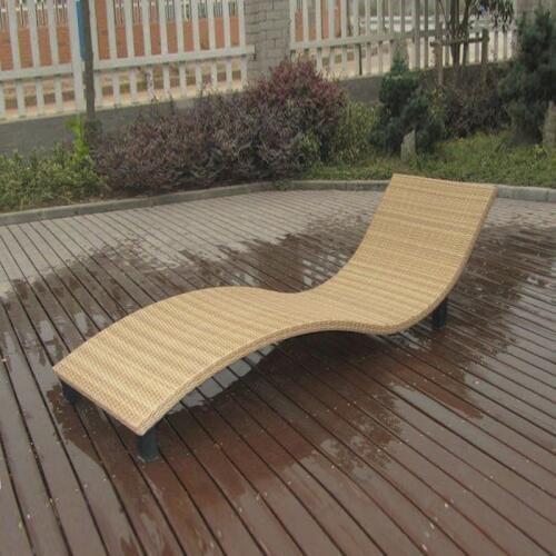 Modern Swimming Pool Waterproof Rattan Sun Lounger to sea port by sea