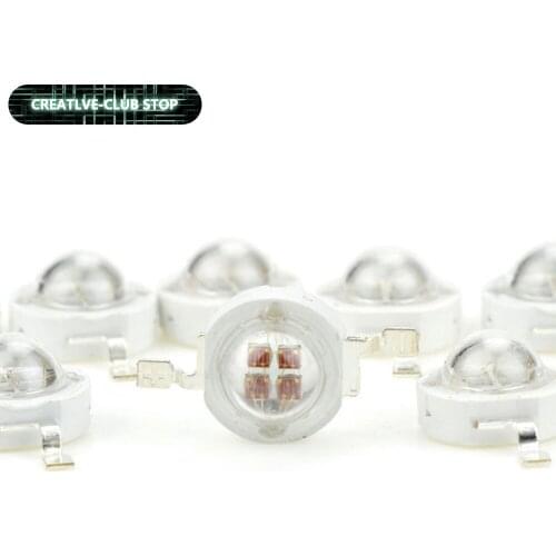 5W Four Core Lights 6-7v LED Lamp Bead Pure Copper Stent For DIY Flashlight lamp bead Plant lamp bead test lamp bead Chip