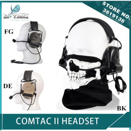Z-Tactical Airsoft Element Aviation Headset Comtac II Headset Peltor Noise Canceling Headphone Comtac 2 Softair Sport Earphone