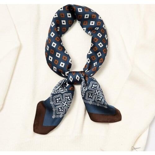 Yishine New 70*70cm Geometry with Cashew Printed Cashew Multifunctional Manual Square Scarves Foulard Wrap Bandana Small Hijab