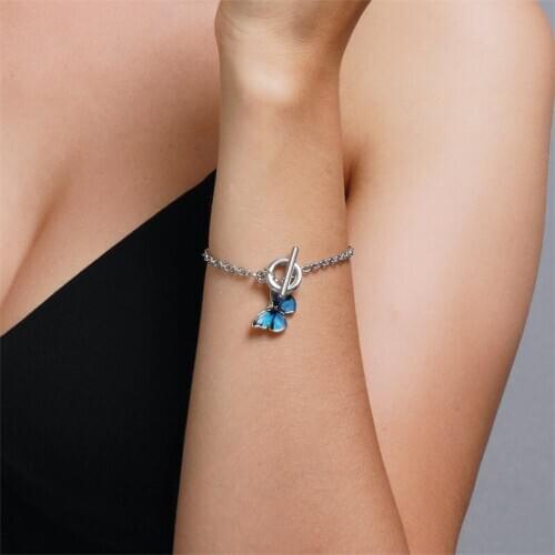 YWZIXLN 2020 Boho Engraved Cute Blue Butterfly Pendant Bracelet Accessories Best Gift For Women Wholesale B005