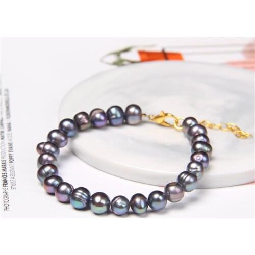 Women Bracelets Jewelry Natural Freshwater Pearls Beads Bracelet Lobster Clasp Adjustable High Luster Bangle Friendship Party
