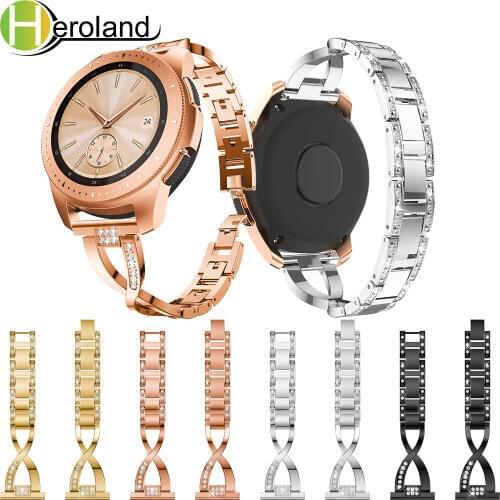 20MM wristband For Samsung Galaxy Watch 42mm / gear S2/ Galaxy active2 Band Replacement steel Crystal strap For Amazfit GTR 42mm