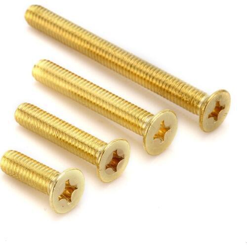 200pcs M4*6/8/10/12/16/20/25/30mm Countersunk head screws flat head cross Countersunk head screw Brass cross head machine screws