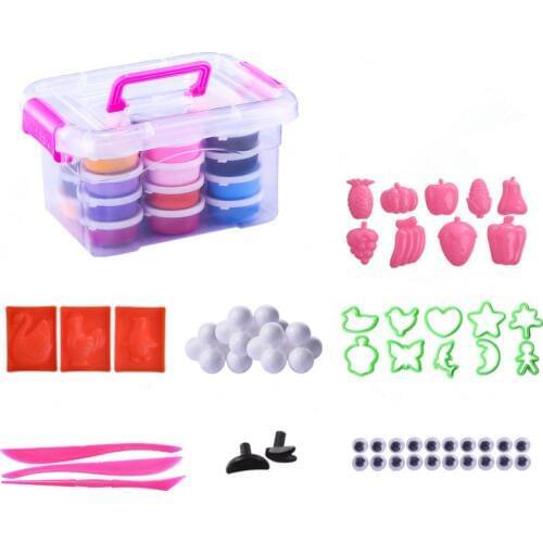 24 Color/set Light Clay Air Dry Polymer Plasticine Modelling Clay Super Light DIY Soft Creative Educational Play Dough Toys