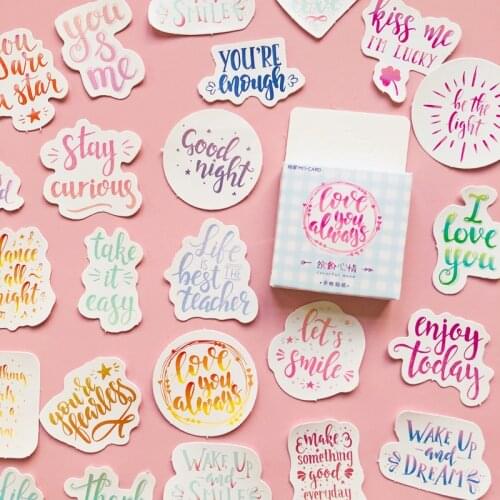 46pcs /Box Colorful Moods English Letters DIY Decorative Stickers Album Decoration