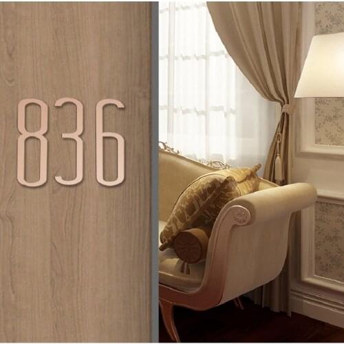 Acrylic Number Signs Door Sign with Self-Adhesive Tape Number for Hotel, Apartment, Office, Students Dormitory Public Facilities