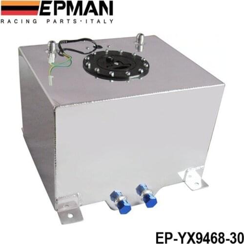 8 GALLON 30L SILVER COATED ALUMINUM RACING / DRIFTING FUEL CELL GAS TANK+LEVEL SENDER EP-YX9468-30