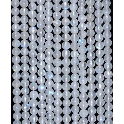 Wholesale A Genuine Rainbow Moonstone beads,4mm 5mm 6mm 8mm 10mm 12mm Round Moon Stone Beads Jewelry Making,1 of 15" full strand