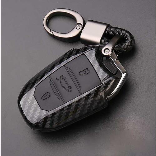 Carbon Fiber car Key Case holder For Peugeot 508 301 2008 3008 4008 407 408 Citroen C5 C6 C4L CACTUS C3XR DS Smart Key cover