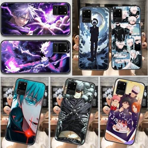 Satoru Gojo Jujutsu Kaisen Anime Phone case For Samsung Galaxy Note 4 8 9 10 20 S8 S9 S10 S10E S20 Plus UITRA Ultra black