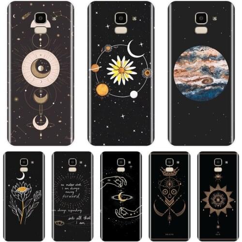 Black Star Space Phone Case For Samsung Galaxy J4 J6 J8 Plus 2018 J3 J5 J7 2015 2016 2017 J2 J5 J7 Prime Silicone Back Cover