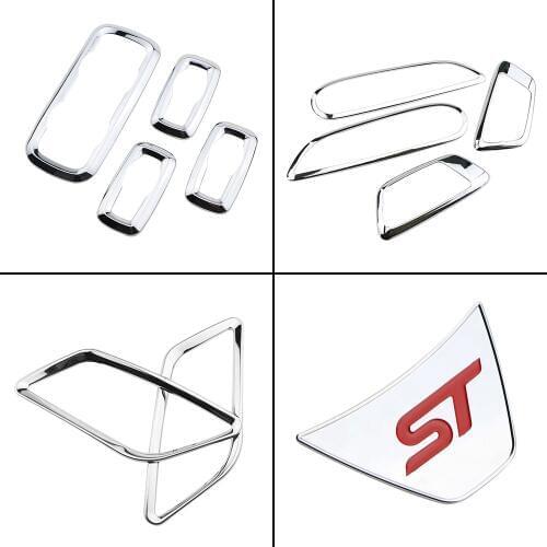 Color My Life Car Windows Lifter Cover Inner Door Handle Trim Air Vent Sticker Steering Wheel Stickers for Ford Fiesta 2009-2017