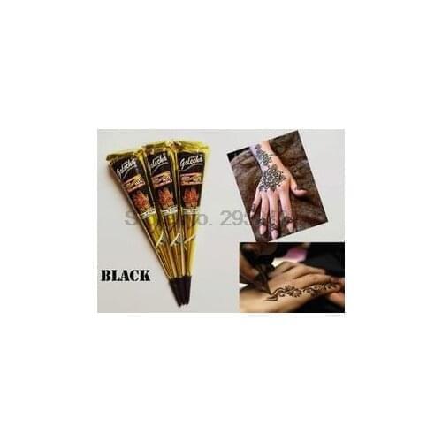 By dhl or ems 500pcs Mini Natural Indian Tattoo Henna Paste For Body Drawing 25gram Black Henna beauty