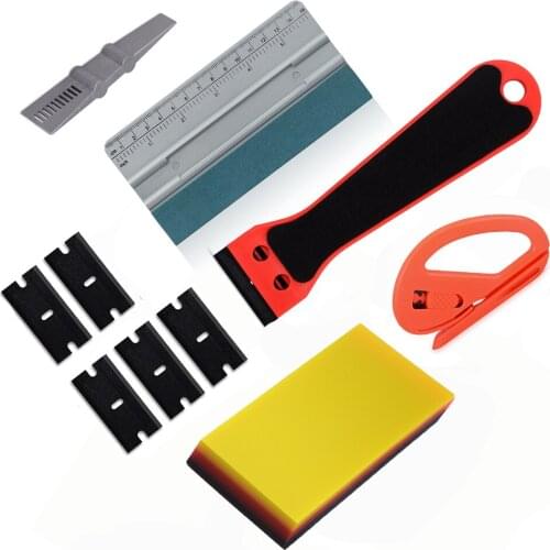 EHDIS Vinyl Car Wrapping Tools Suede Felt Squeegee TPU Scraper Car Stickers Remover Carbon Fiber Covering Film Cutter Tools Kit