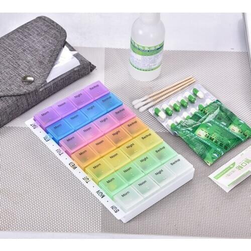 Weekly 7 days 28 grids pill organizer storage box portable pill box storage case container case wallet medicine box