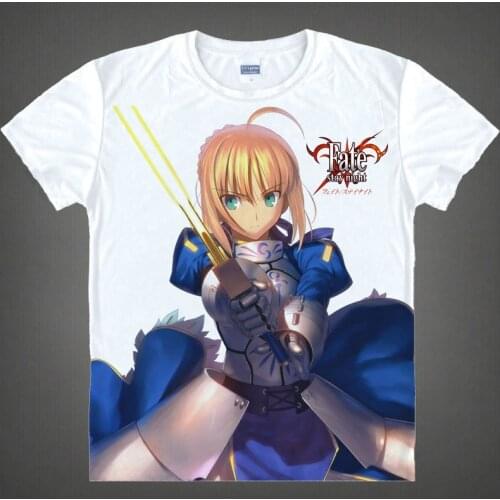 Fate stay night T-shirt kawaii Japanese Anime t-shirt Handmade Manga Shirt Cute Cartoon saber Cosplay shirt 37172409778 tee 689
