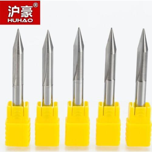 HUHAO 1PC 6mm 2 Flutes Straight Engraving Bits Deep Cutter For Wood CNC Carving V Type Bits Carving Machine Tools 50mm End Mill