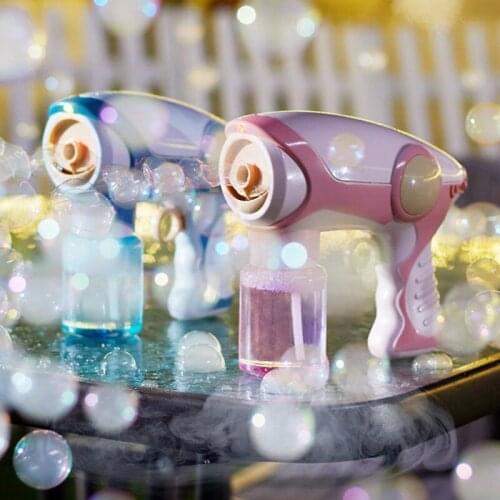 Outdoors Children Activity Smoke Bubble Gun Toy with Rechargable Battery