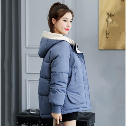 Short Style Solid Bubble Jacket Women Plus Size Nice Winter Parkas Korean Style Loose Thick Hooded Cotton Coat Mujer Chaqueta