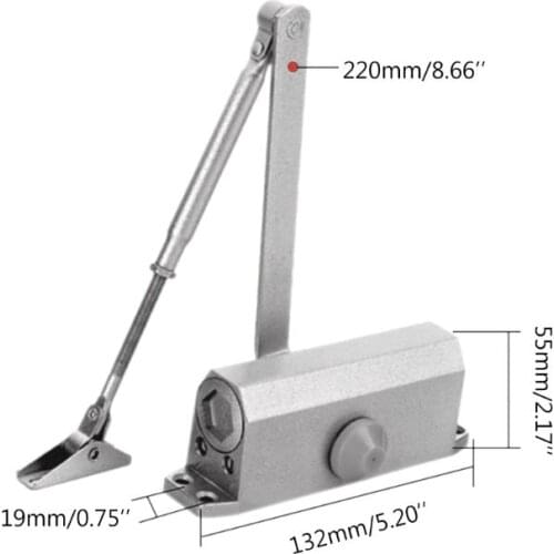 Round Type Adjustable Automatic Spring Hydraulic Door Closer Closing Latching Drop Ship