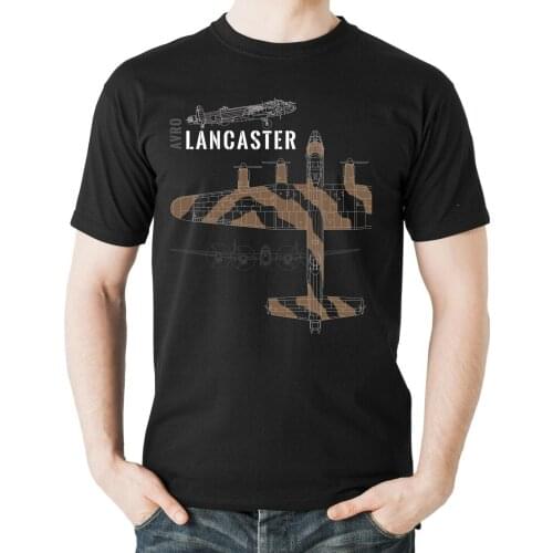 Aviation themed Men T Shirt 'Avro Lancaster' SHORT Casual 100% COTTON O-Neck harajuku shirts