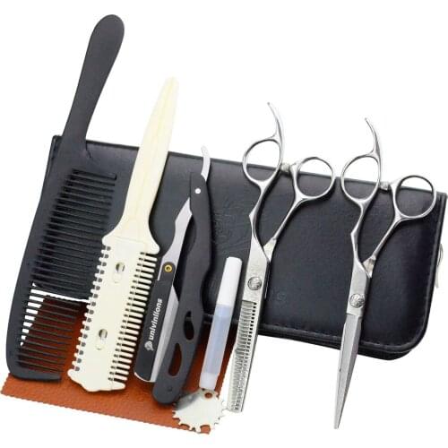 Univinlions 5.5" Hair Scissors Kit Barber Accessories Razor Edge Professional Hairdressing Scissors Salon Hair Clipper Thinning