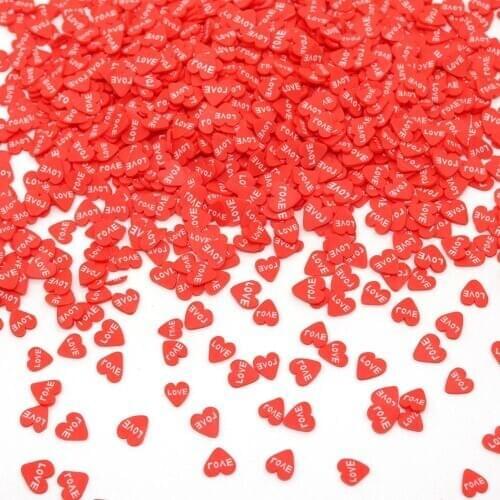 10g/Lot Love Heart Shaped Slices Additives For Slime Filler Lizun Nail Art Diy Charm Slime Supplies Accessories Decoration Toy