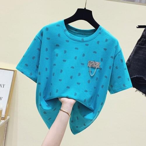 2021 New Vogue printing T Shirt Fashion Women Harajuku T Shirt Femal T Shirts Summer Tops Tee Woman Clothing Loose y2k top