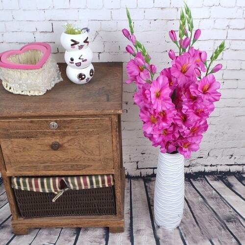 2020 New Realistic 1Pc Artificial Simulation Gladiolus Flower Stem Wedding Bouquet / Posy Table Arrangement Home Decor 8 Colors