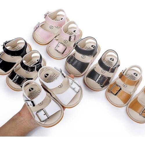 Newborn Baby Summer Shoes Infant Baby Girl Boy Fashion PU Soft Sole Crib Shoe Anti-slip Sandals Walking Shoes Prewalker 0-18M