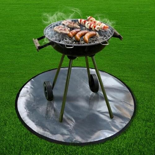 Fire Pit Mat High Temperature Resistant Protective 24/28/30inch Round Foldable Grill Mat for Barbecue Cooking Tools