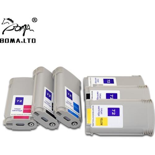 BOMA.LTD Comaptible For HP 72 6 Color/Set Refill Full Ink Cartridge For HP T770 T790 T795 T610 T620 T1300 T2300 Printer